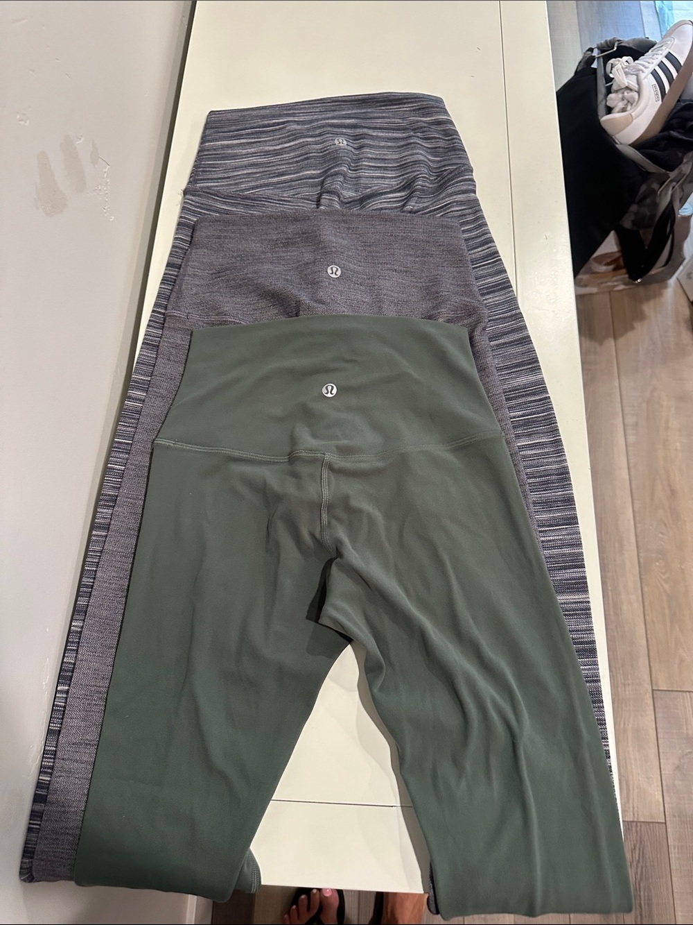 lululemon athletica olive green high-waist leggings (3 pairs) Size 4